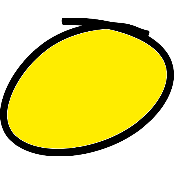 Handwritten yellow circle with black border
