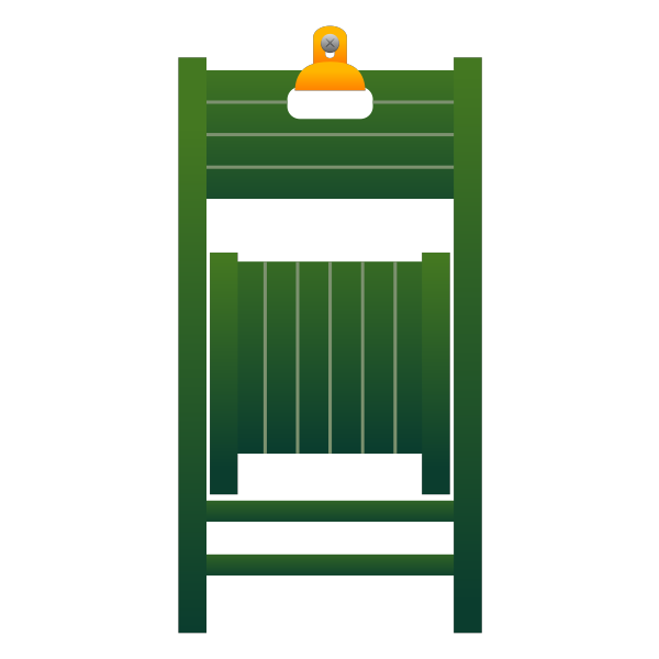 Green folding chair