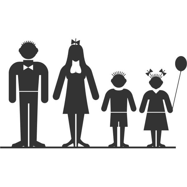 Download Family of four members vector clip art | Free SVG