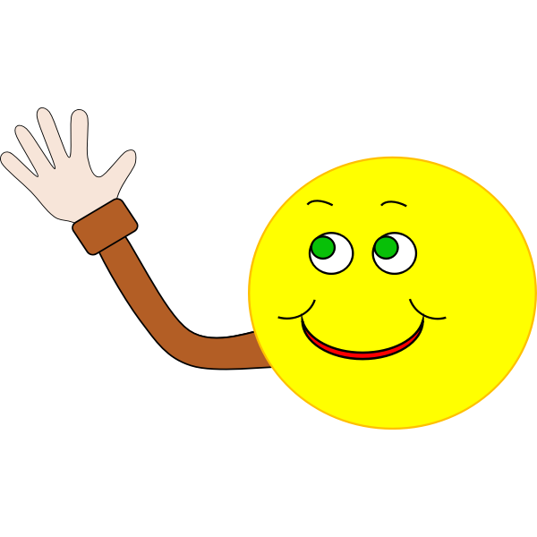 Vector image of happy smiley waving