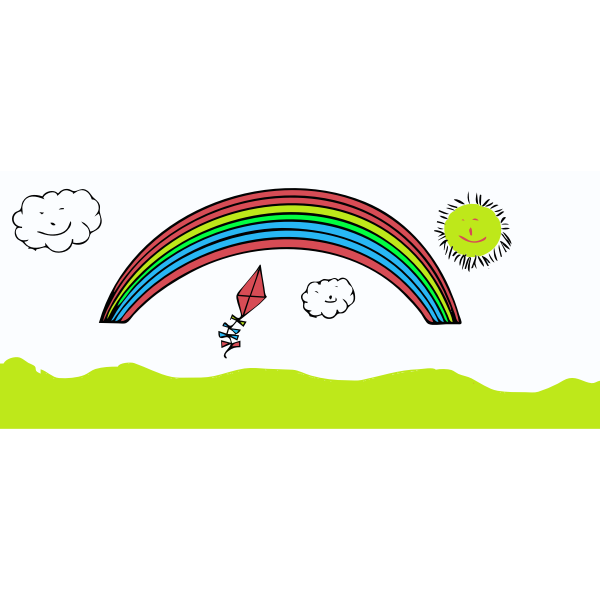 happy rainbow cartoon