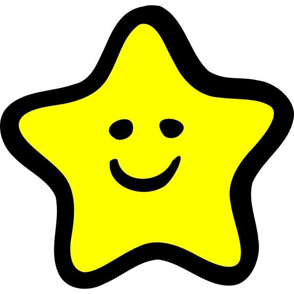 Happy outlined star