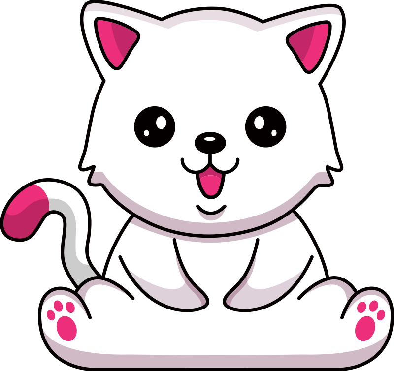 Happy cat cartoon character | Free SVG