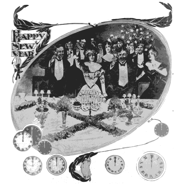 Happy New Year toast vector clip art