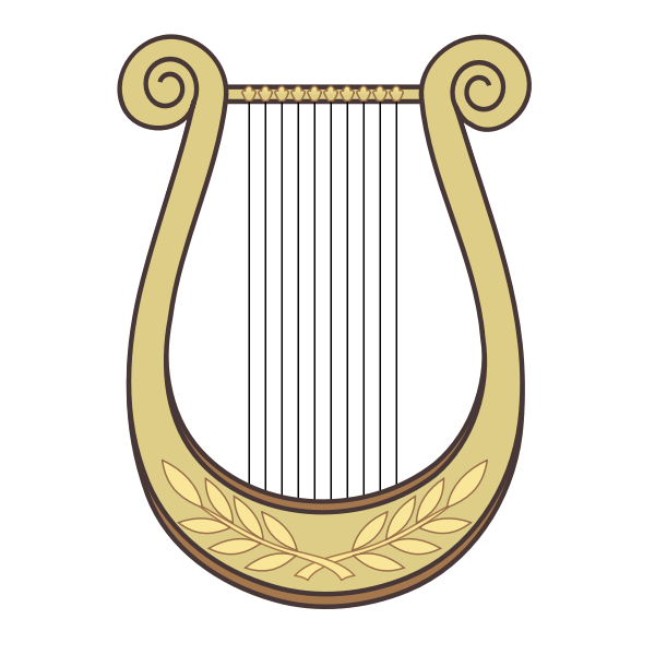 Harp with decoration vector clip art