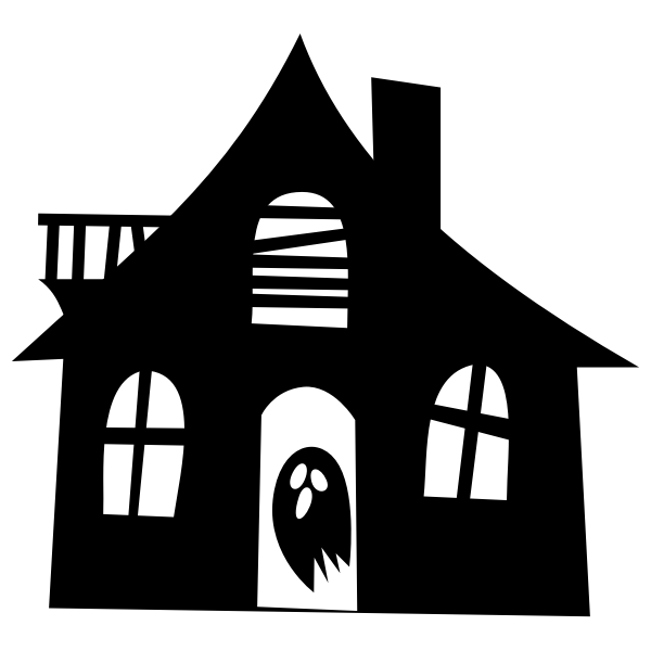 Download Haunted House Silhouette Image Free Svg