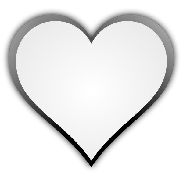 Black and white symmetrical heart shape