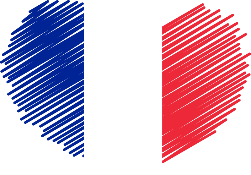 Flag of France heart symbol