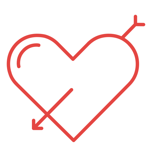 Pierced heart symbol
