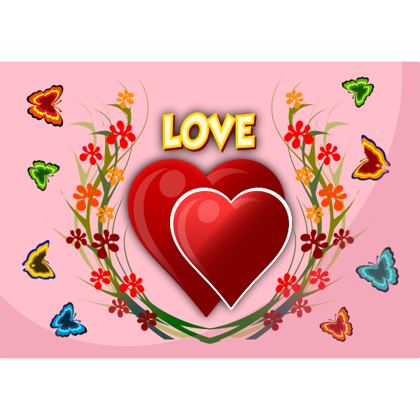 Download Hearts and butterflies | Free SVG