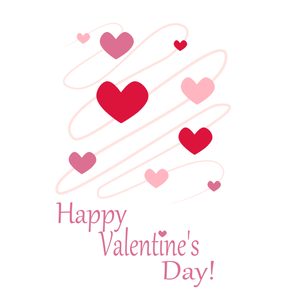 Vector clip art of pink hearts Valetine's Day card