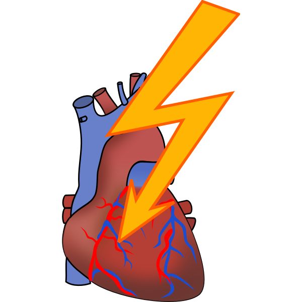 Symbol for heart attack vector drawing