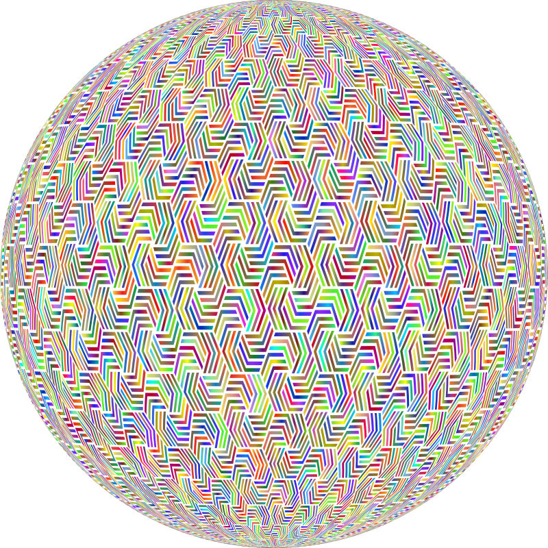 Hexagonal Chevron Pattern Polyprismatic Sphere Clip Art