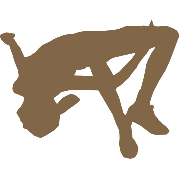 Silhouette vector drawing of high jumper