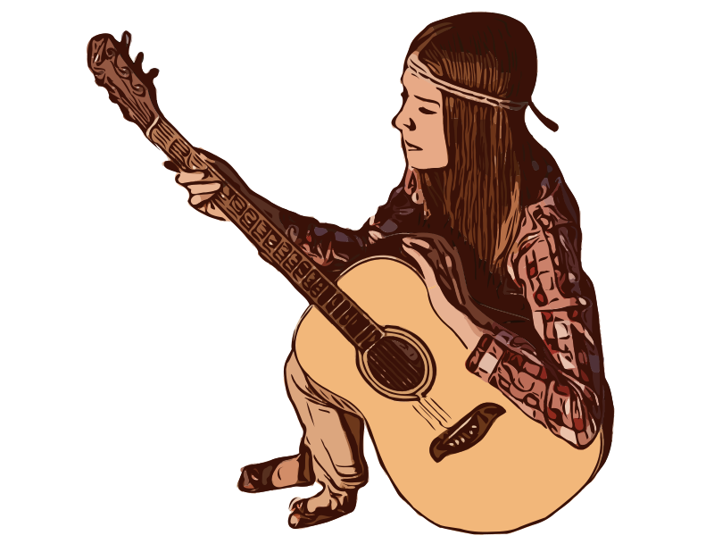 Hippy Lady with Guitar
