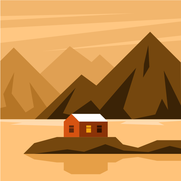 Holiday cabin on an island