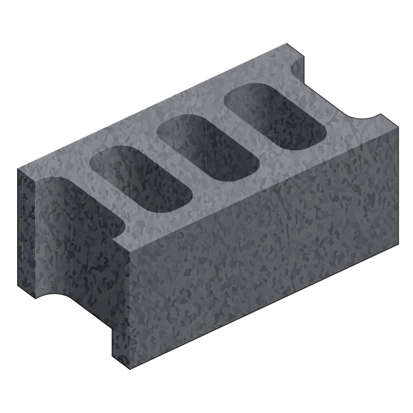Vector clip art of hollow black brick
