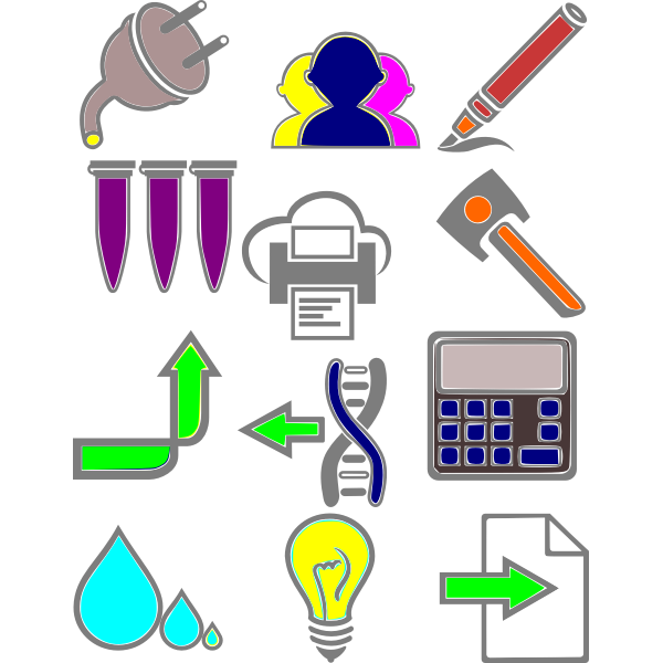 Vector drawing of various signs icons set
