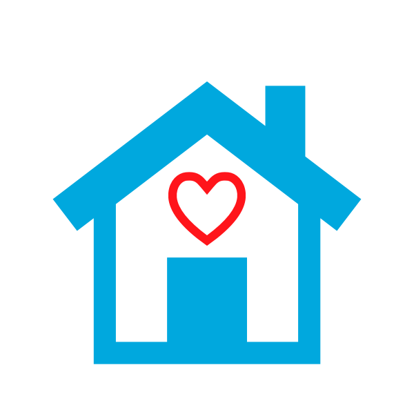 Vector illustration of home built with love icon