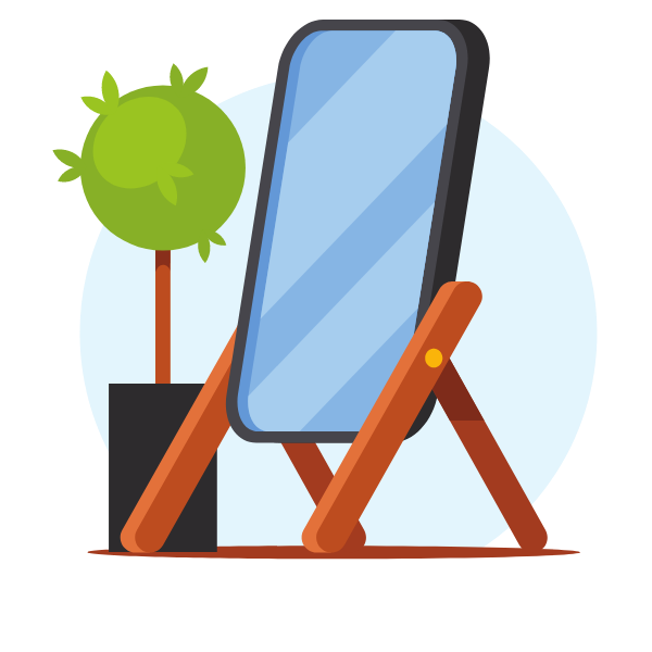 Home mirror on a stand