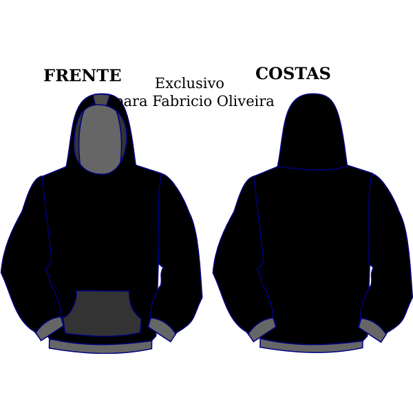 Vector drawing of hoodie front and back