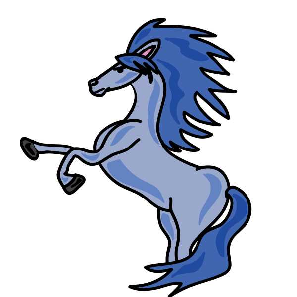 horse blue