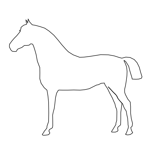 Vector illustration of standing horse outline