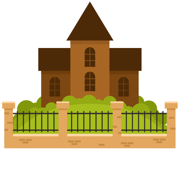 House behind the fence