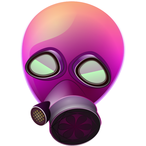 Pink gas mask