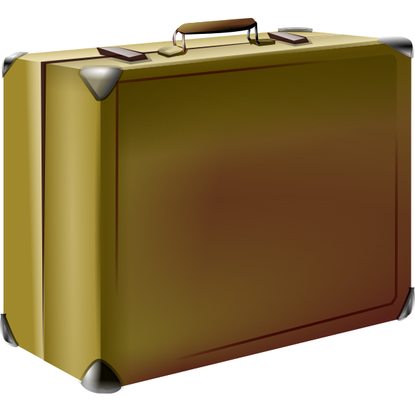 Vector illustration of brown old style suitcase