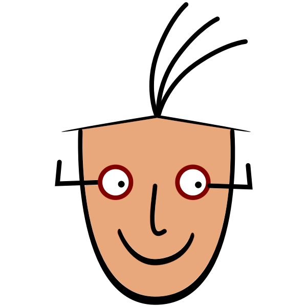 Human face with glasses