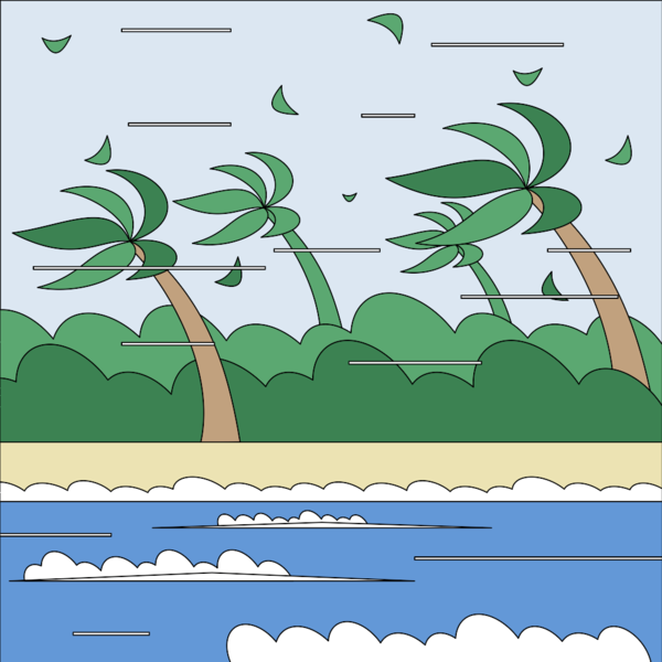 Tropical island storm