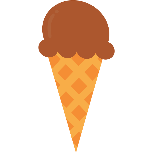 Chocolate ice cream in a cone