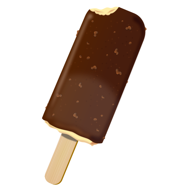 Photorealistic vector illustration of a chocolate ice-cream on a stick