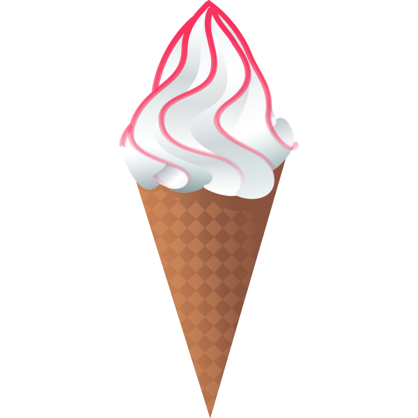Vector clip art of ice cream in a cone