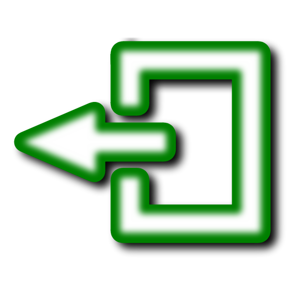 Glowing exit icon vector clip art