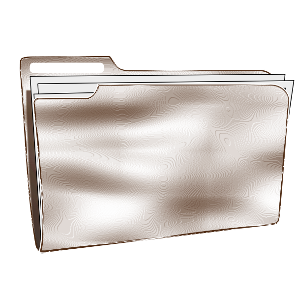White vector drawing of plastic folder with papers