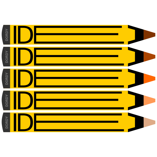 Idea logotype with yellow pencils