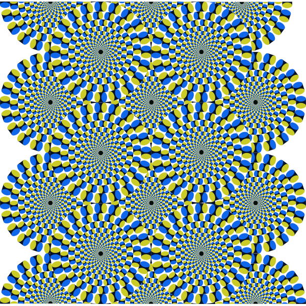 Moving colorful circles forming an optical illusion