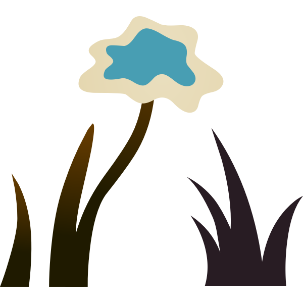 Vector illustration of dying ground plant