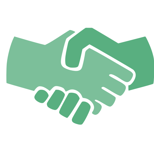 Handshake green silhouette