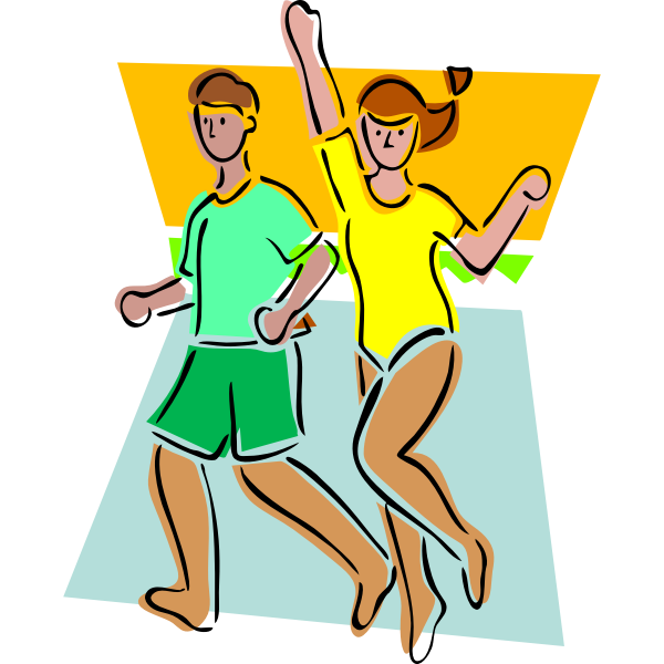 Vector drawing of aerobics class exercise Free SVG