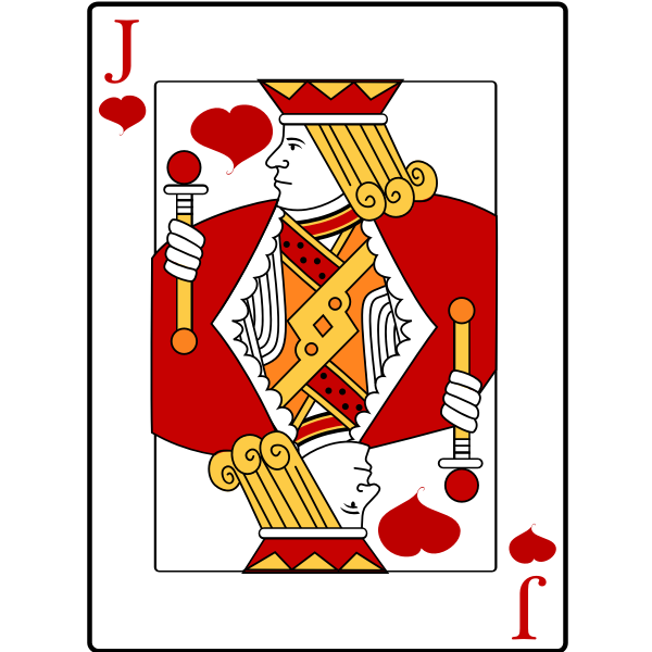 Jack of heart playing card vector graphics