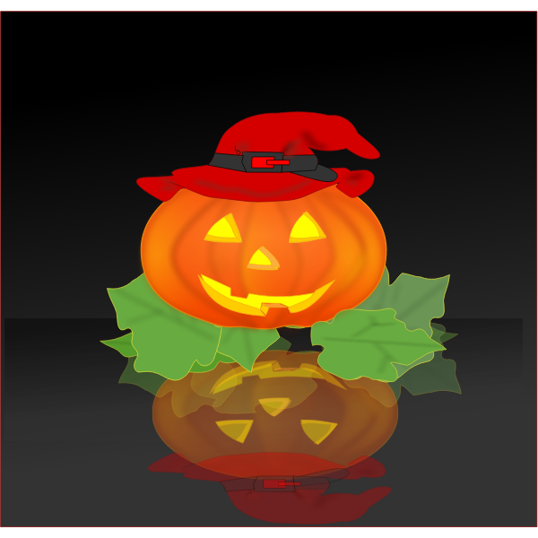 Pumpkin with hat vector drawing