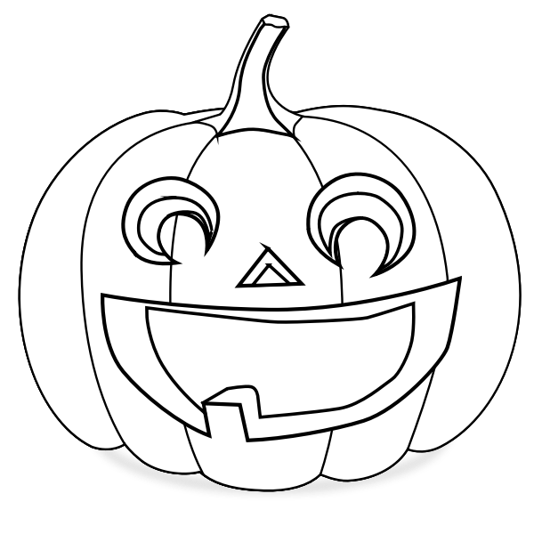 Carved pumpkin coloring vector drawing