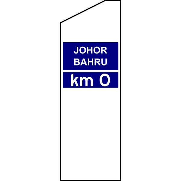 Kilometre distance sign in Malaysia