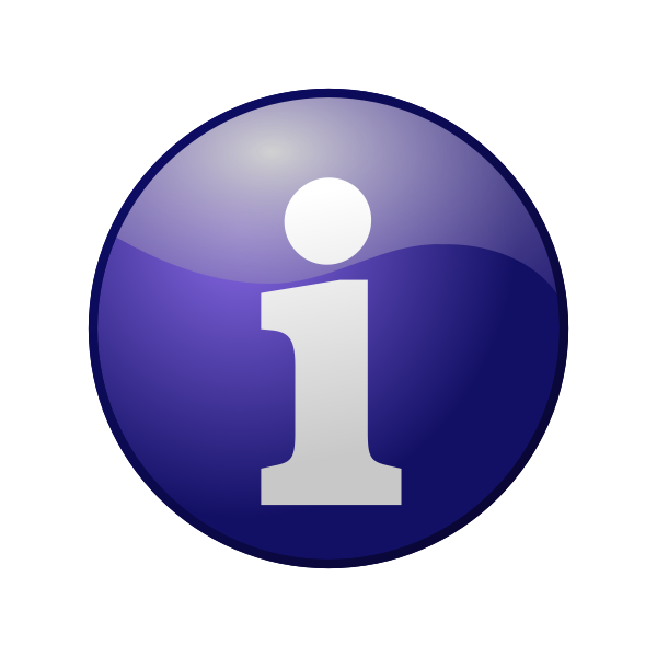 Blue information vector icon