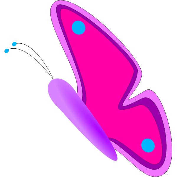 Pink butterfly vector clip art
