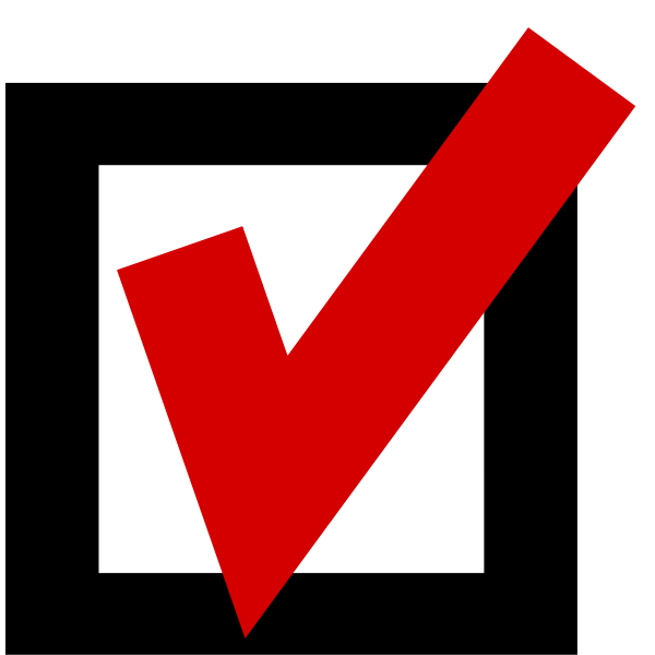Ticked yes voting sign vector drawing