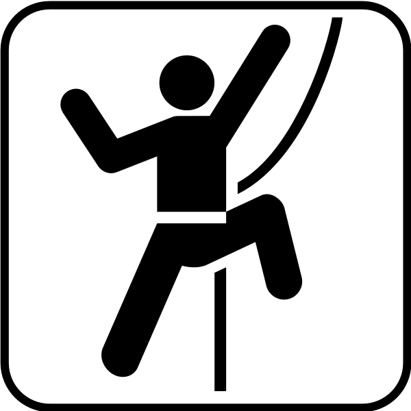 US National Park Maps pictogram for technical rock climbing vector